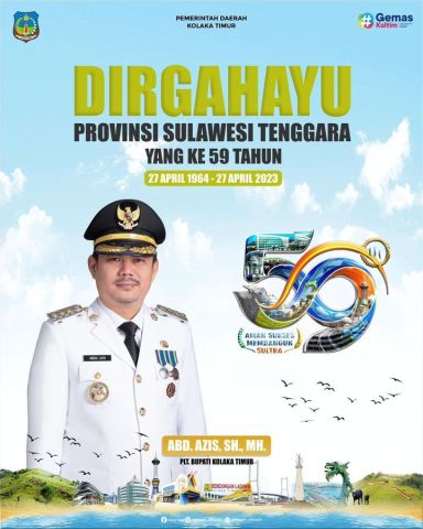 Selamat Hari Ulang Tahun Provinsi Sulawesi Tenggara yang Ke-59 Tahun 2023.