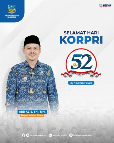 Selamat Hari KORPS PEGAWAI REPUBLIK INDONESIA KORPRI Ke-52 Tahun