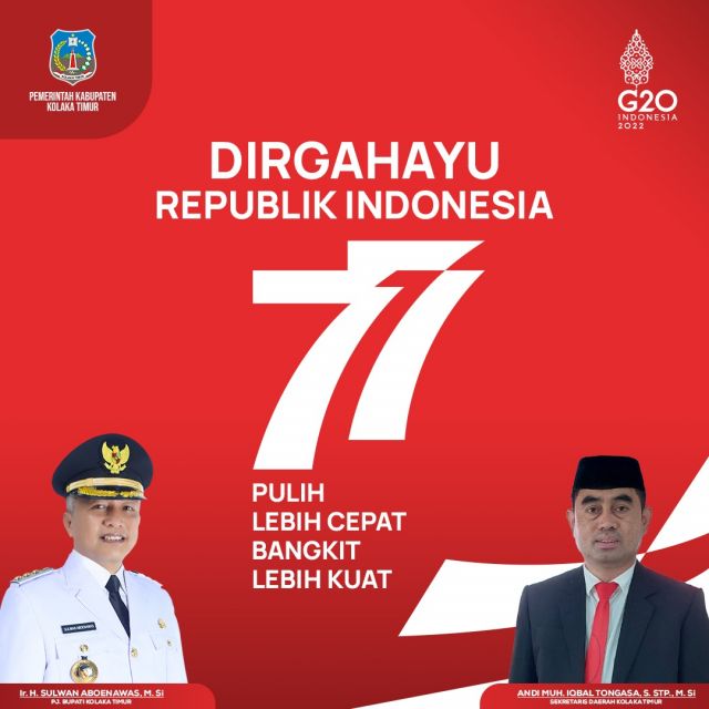 UCAPAN HUT RI KE-77 PEMDA KOLTIM