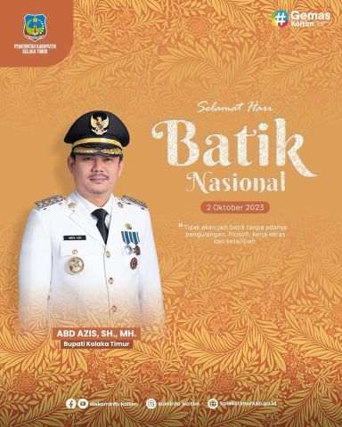 Pemerintah Kabupaten Kolaka Timur mengucapkan Selamat Hari Batik Nasional 2023