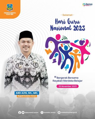 Pemerintah Kabupaten Kolaka Timur mengucapkan Selamat Hari Guru Nasional 2023