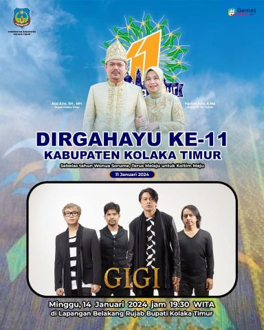 Band GIGI Bakal Guncang Perayaan HUT Ke-11 Koltim