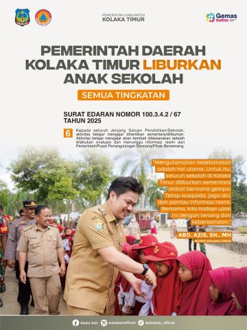 Akibat Gempa Terus Terjadi, Bupati Koltim Liburkan Pembelajaran di Sekolah